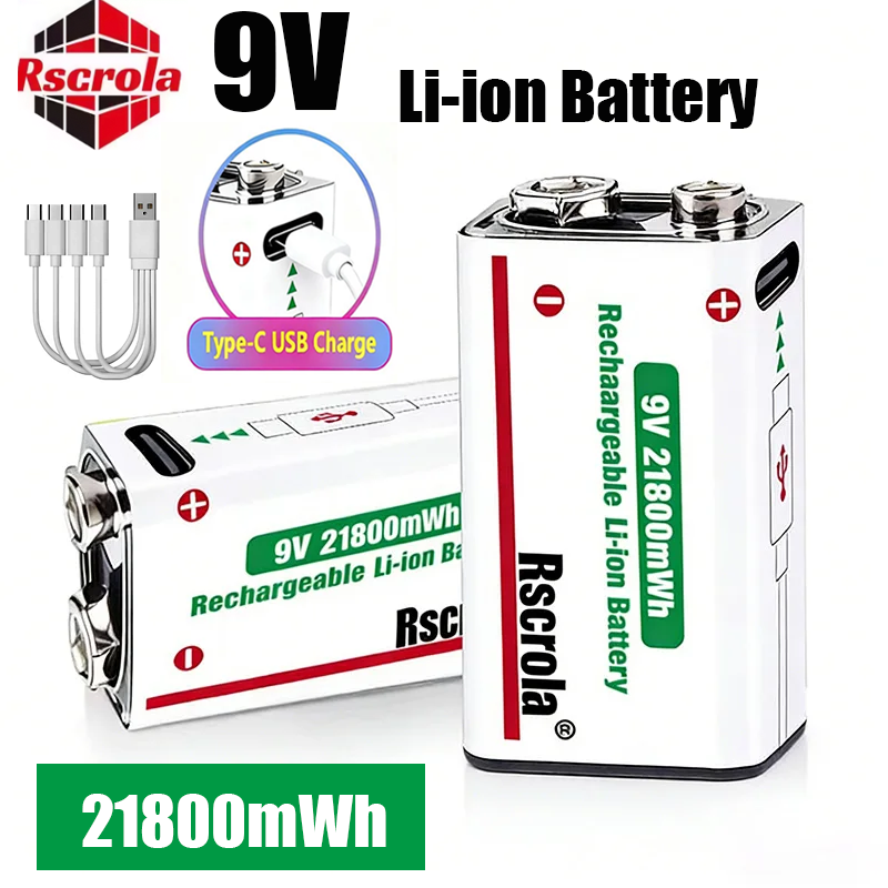Smoke Detector Interconnected - Akumulator litowo-jonowy USB-C 9V, 21800mWh, o