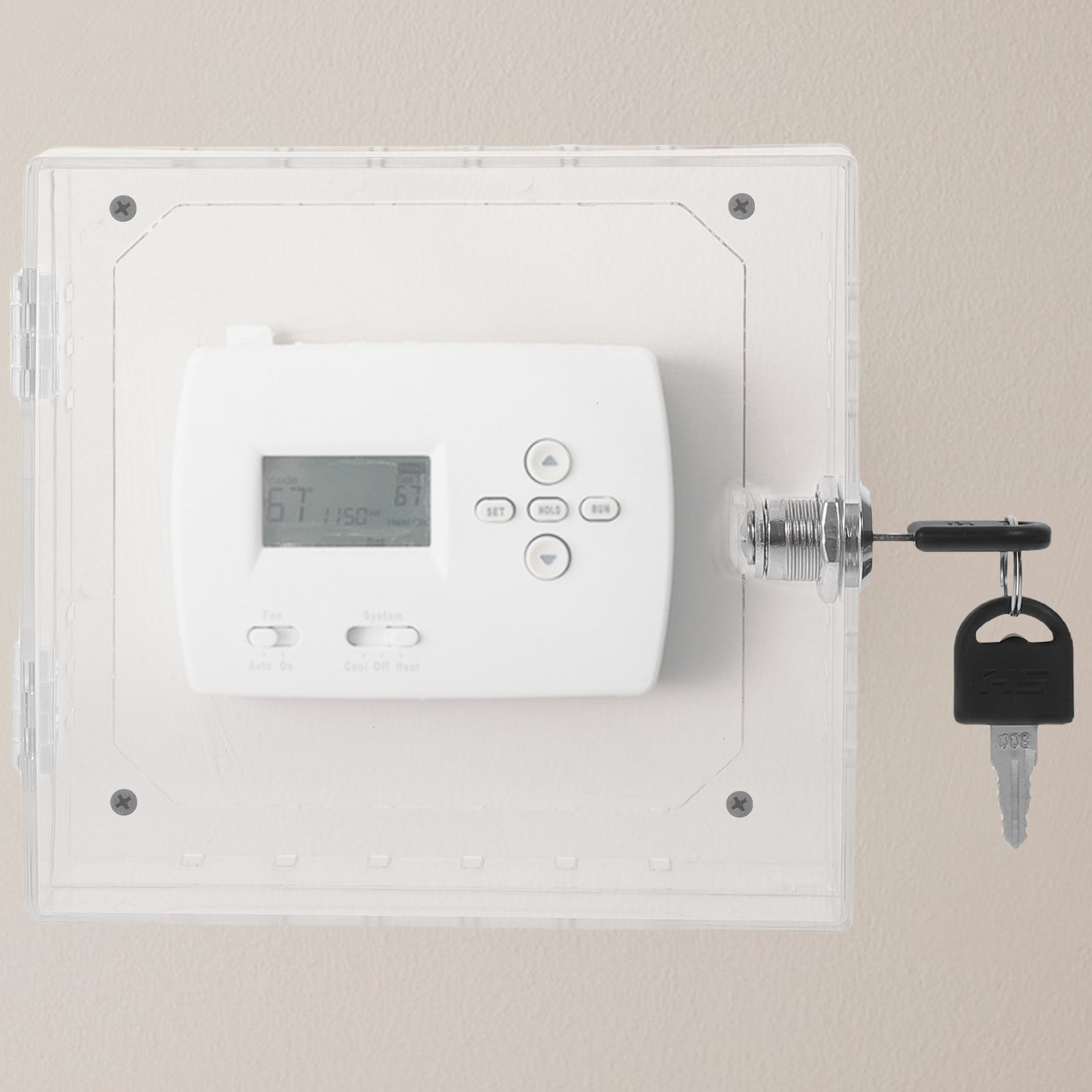 Lockbox Key Secure - Akrylowa obudowa na termostat z zamkiem,