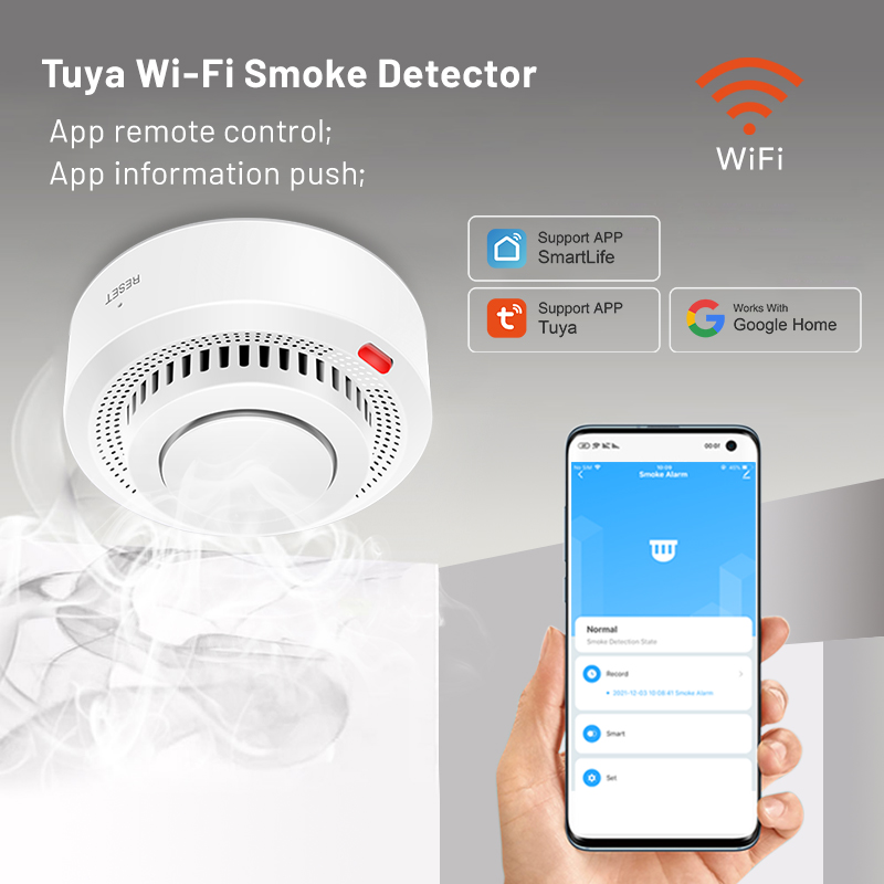 6 sztuk Czujników Dymu WiFi Tu – Smoke Detector Interconnected recenzja i cena